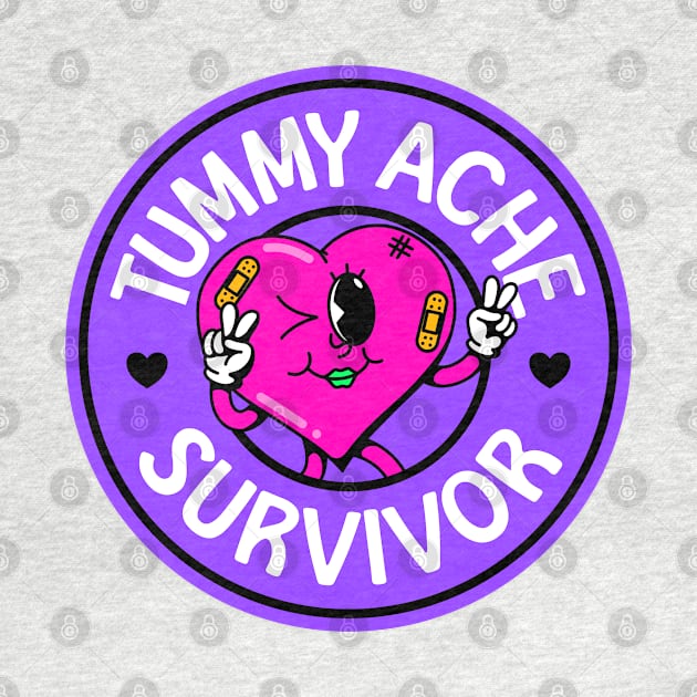 Tummy Ache survivor - Cute Heart - IBS / Crohn's Awareness by Football from the Left